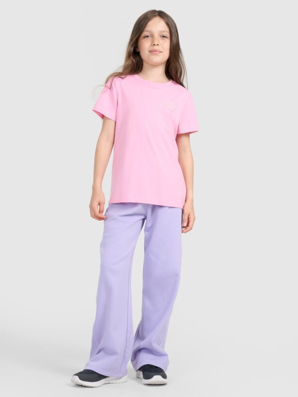 4F T-shirt regular z nadrukiem dziewczęcy - różowy 152 (11-12 lat)