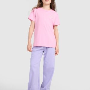 c758c953b13c8e23329f33a6ba8c021657aa696e 4F T-shirt regular z nadrukiem dziewczęcy - różowy 152 (11-12 lat)