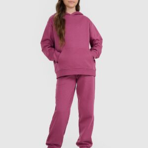 4F Bluza dresowa nierozpinana z kapturem dziewczęca - fioletowa 140 (9-10 lat)