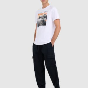 4F T-shirt regular z nadrukiem męski - biały