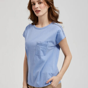 Bluzka z kieszonką błękitna