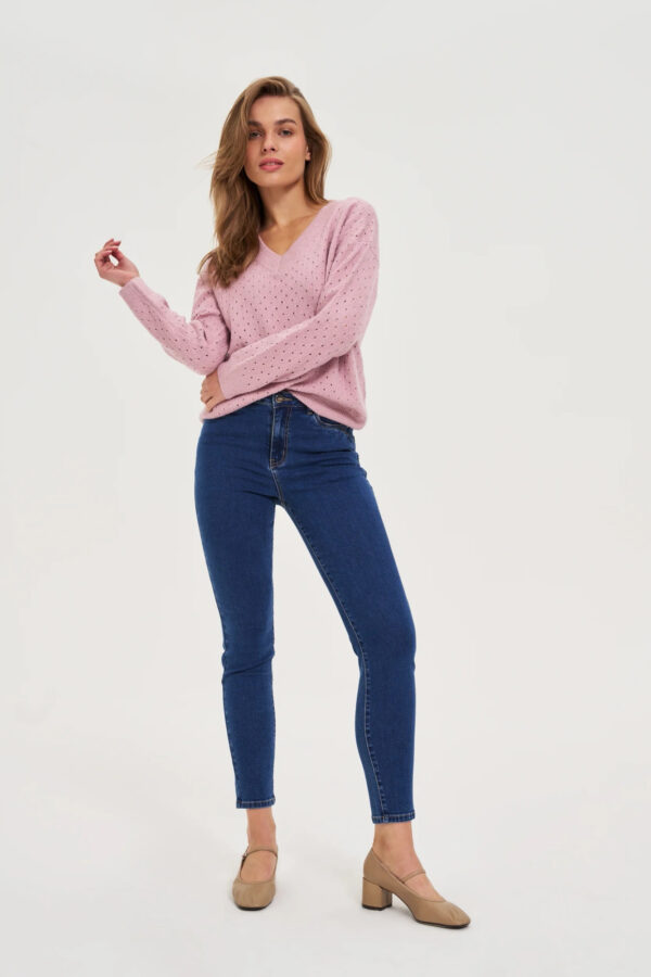 Jeansy rurki granatowe