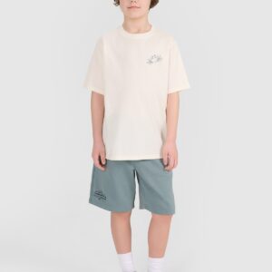 4F T-shirt oversize z nadrukiem chłopięcy - biały 140 (9-10 lat)