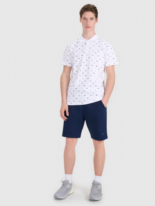 4F Koszulka polo regular męska - biała