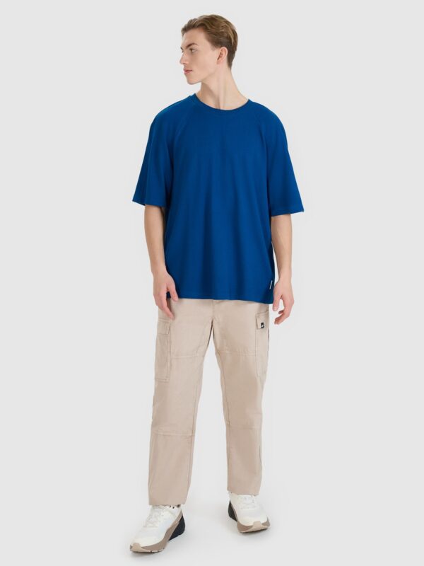 4F T-shirt oversize z modalem męski - turkusowy