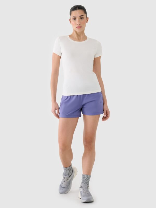 4F Koszulka treningowa regular szybkoschnąca damska - biała