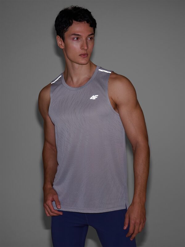 4F Tank top do biegania regular szybkoschnący męski - szary