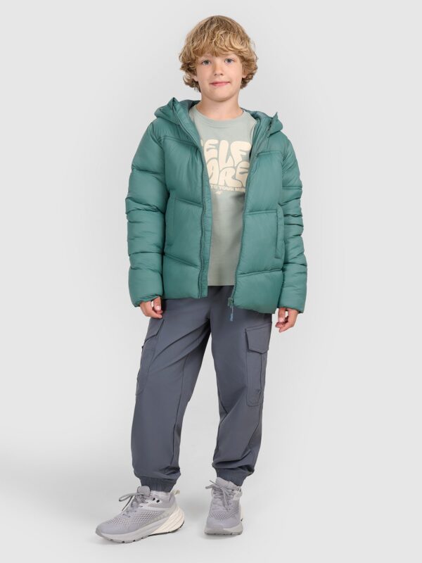 4F Kurtka puchowa z wypełnieniem syntetycznym chłopięca - zielona 134 (8-9 lat)