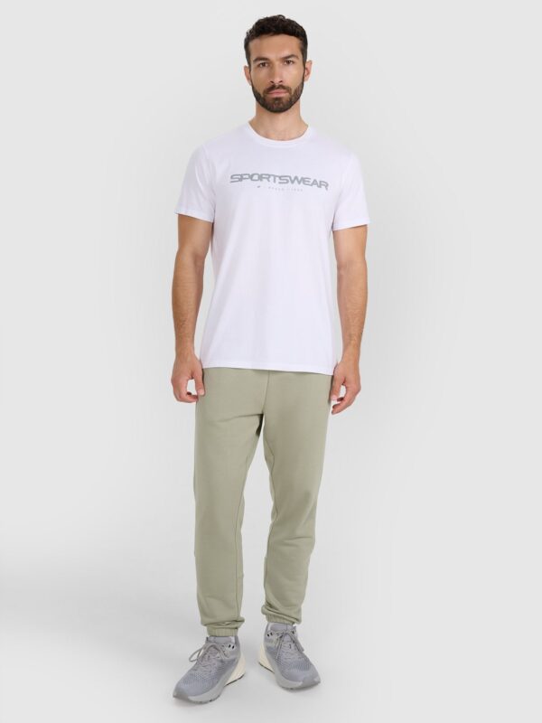 4F T-shirt regular z nadrukiem męski - biały