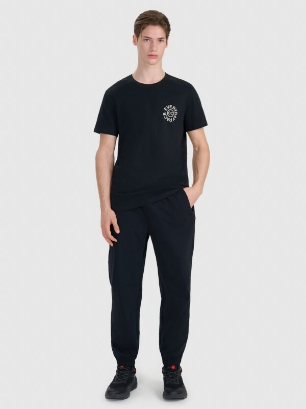 4F T-shirt regular z nadrukiem męski - czarny