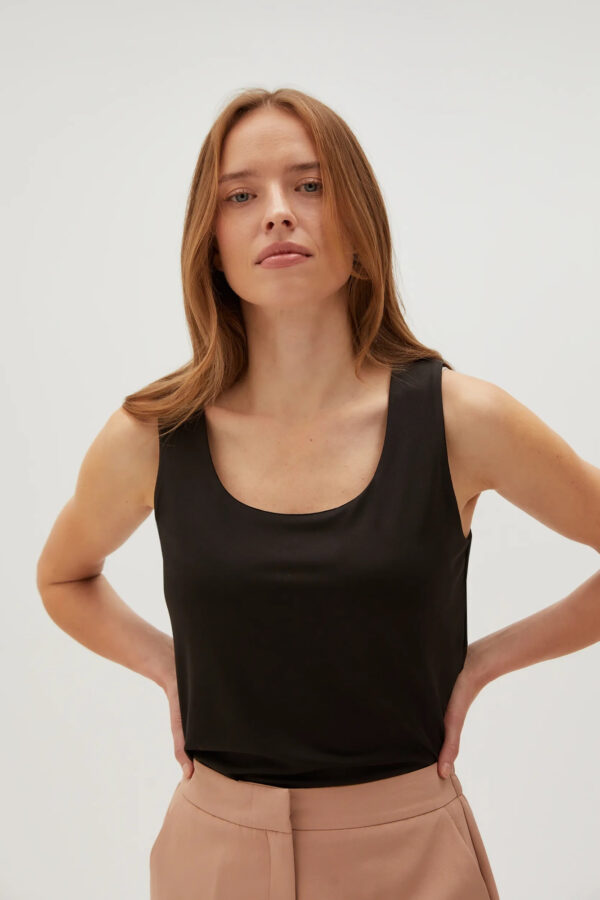 ca25233af8e123a5a364d4908134a8b783cb7b67 Gładki top czarny