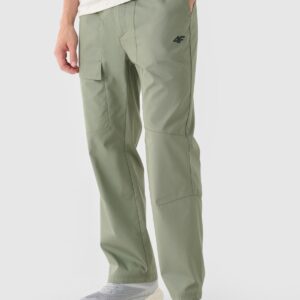 4F Spodnie casual męskie - oliwkowe/khaki