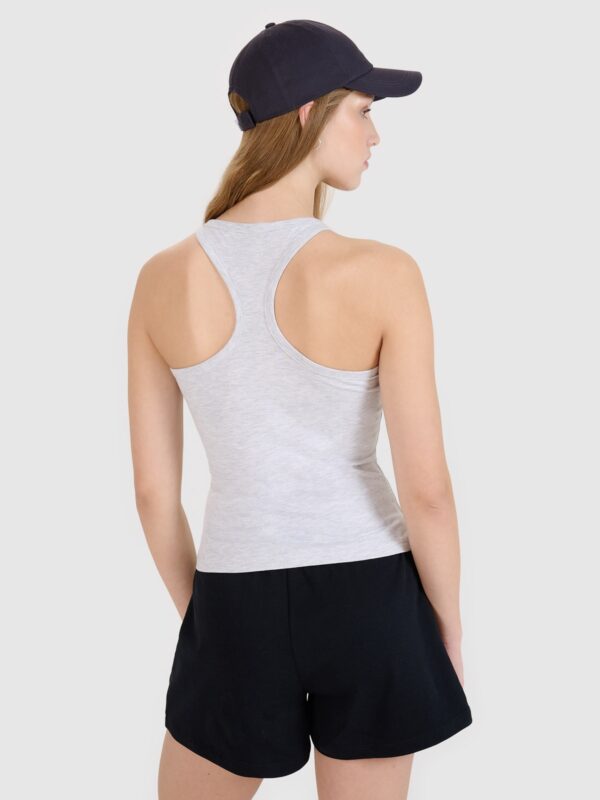 4F Top slim gładki damski - szary