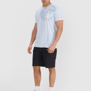 4F T-shirt regular z nadrukiem męski - niebieski