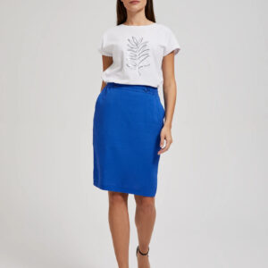 Lniana spódnica granatowa