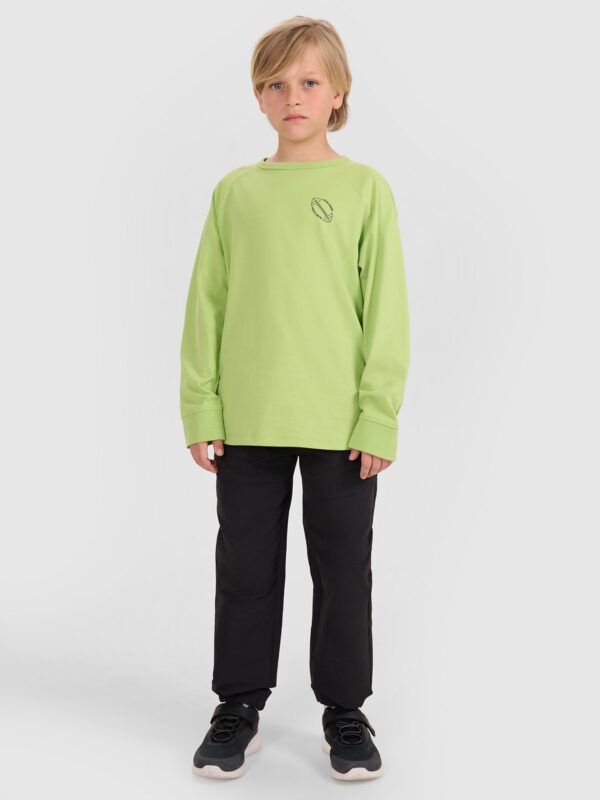 4F Longlseeve regular z nadrukiem chłopięcy - zielony 122 (6-7 lat)