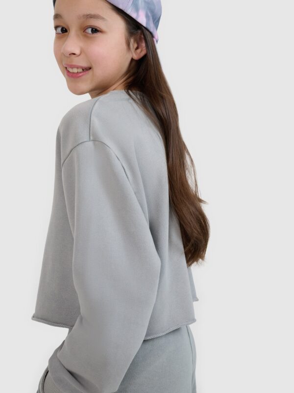4F Bluza dresowa nierozpinana bez kaptura dziewczęca - szara 128 (7-8 lat)
