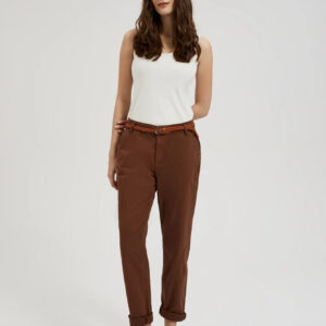 cadff79e83b27f41d3d47587a49caa08b79ceeea Spodnie z ozdobnym paskiem brązowe