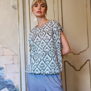 Bluzka z wzorem oliwkowa