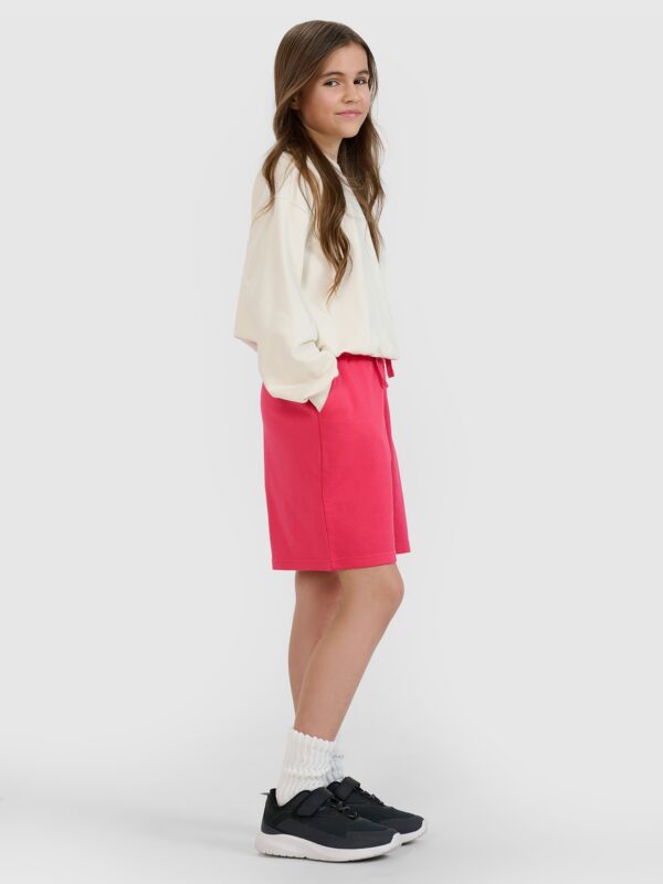 cbd235abf0e85acb3336ad83066141026cc94b86 4F Spodenki dresowe dziewczęce - różowe 164 (13-14 lat)