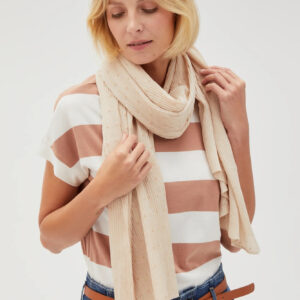 Letni szal w kropki beżowy