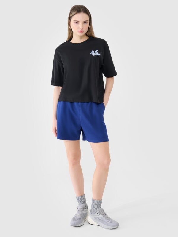 cc86242a78ec1e3e405fa8dd447d2175b68b3c62 4F T-shirt oversize z nadrukiem damski - czarny