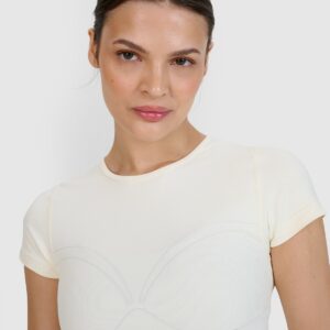 4F Koszulka do jogi i pilatesu szybkoschnąca damska - biała