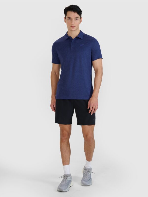 4F Koszulka polo regular szybkoschnąca męska - granatowa