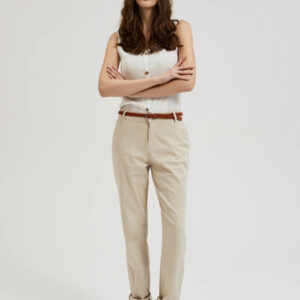 cda0800045647fa7c9efbc8949891ee6fc4a5df1 Spodnie z ozdobnym paskiem beżowe