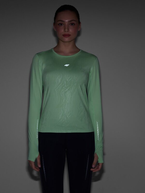 4F Longsleeve do biegania szybkoschnący damski - zielony