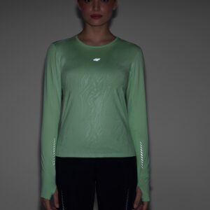 4F Longsleeve do biegania szybkoschnący damski - zielony