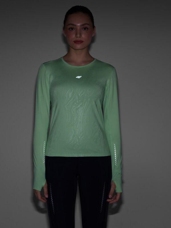 4F Longsleeve do biegania szybkoschnący damski - zielony