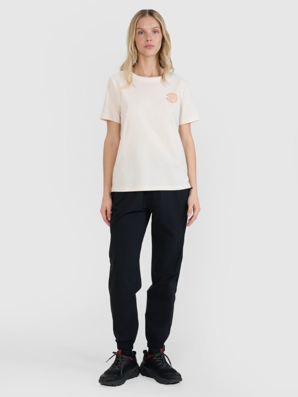 4F T-shirt oversize z nadrukiem damski - biały