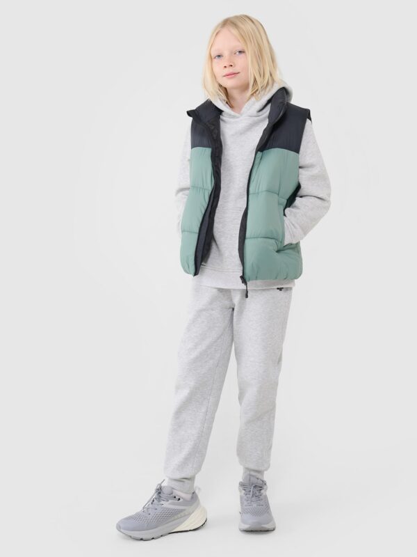 4F Bezrękawnik puchowy z wypełnieniem syntetycznym chłopięcy - zielony 152 (11-12 lat)