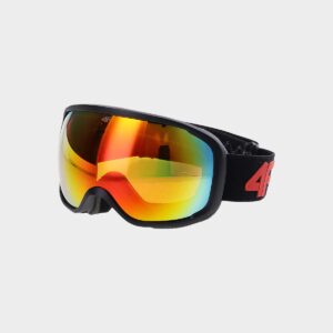 4F Gogle narciarskie z lustrzaną powłoką dziecięce - czarne