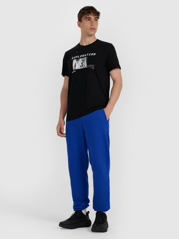 4F T-shirt regular z nadrukiem męski - czarny