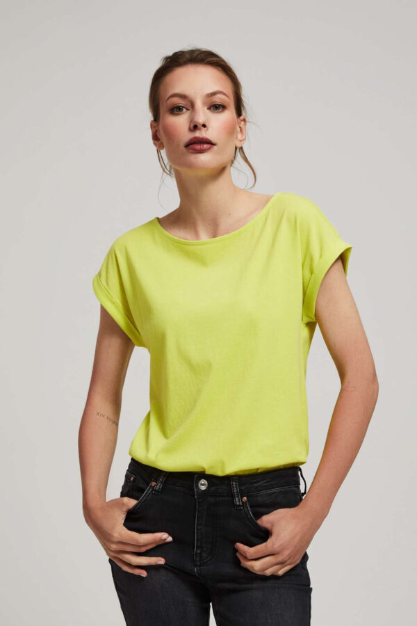Bawełniany t-shirt limonkowy