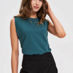 Top z bawełny zielony