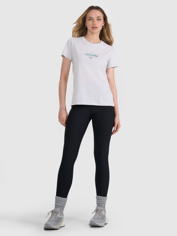 4F T-shirt regular z nadrukiem damski - szary