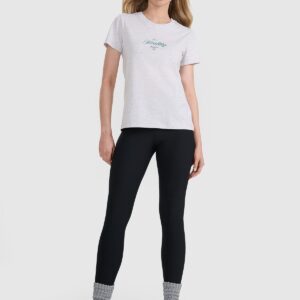 4F T-shirt regular z nadrukiem damski - szary