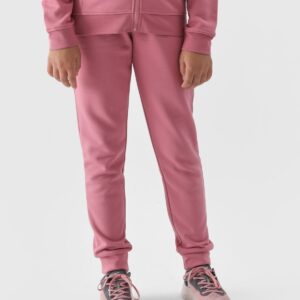 4F Spodnie dresowe joggery dziewczęce - różowe 164 (13-14 lat)