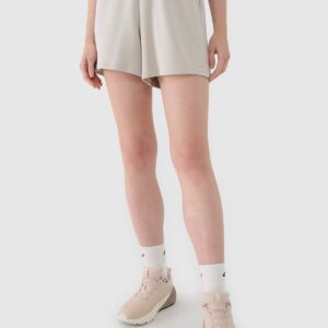 4F Spodenki dresowe z modalem damskie - beżowe