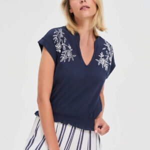 Bawełniana bluzka granatowa