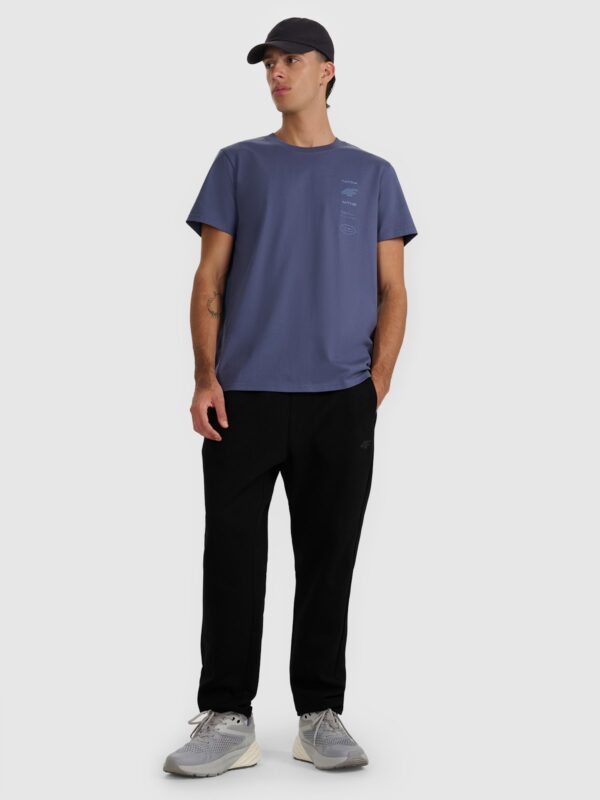 4F T-shirt regular z nadrukiem męski - granatowy
