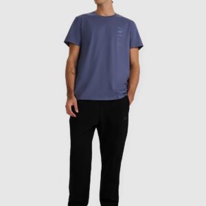 4F T-shirt regular z nadrukiem męski - granatowy