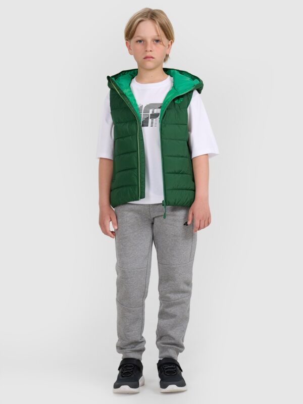 4F Bezrękawnik puchowy z wypełnieniem syntetycznym chłopięcy - zielony 134 (8-9 lat)