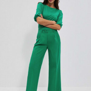 Spodnie z szerokimi nogawkami zielona