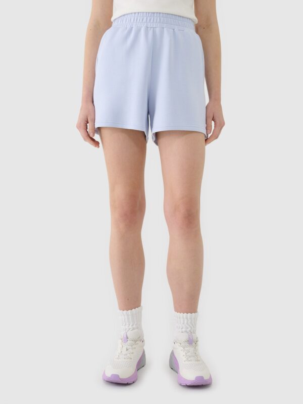 4F Spodenki dresowe z modalem damskie - niebieskie