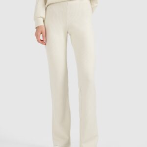 4F Spodnie dresowe z prostymi nogawkami z modalem damskie - beżowe