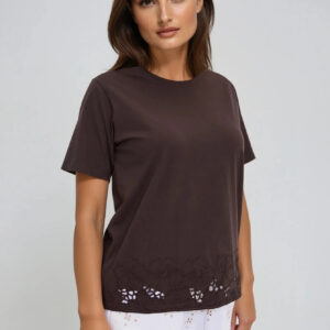 Bluzka z bawełny brązowa